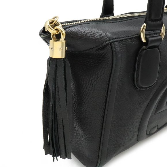 GUCCI Soho Interlocking G Tote Bag Black Leather 282307 - Picture 6 of 10